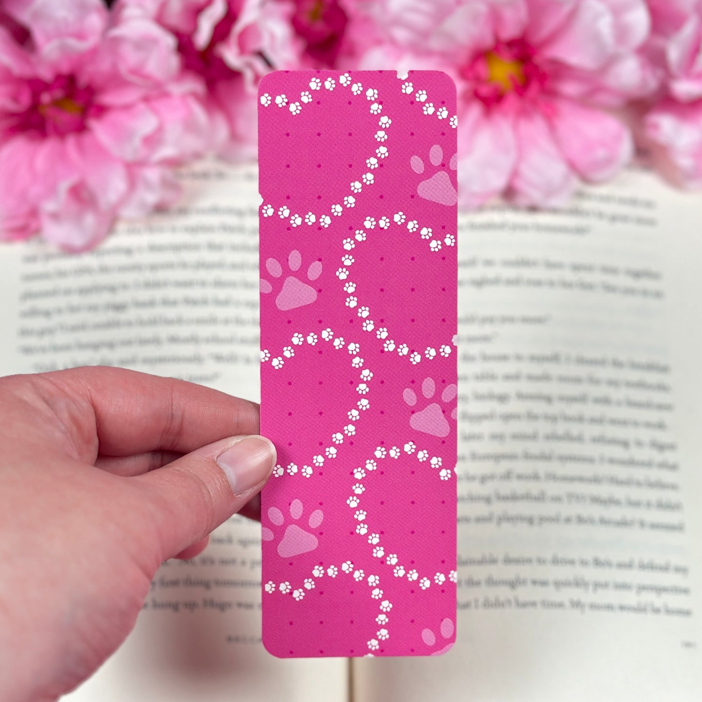 Pink Pawprints Bookmark