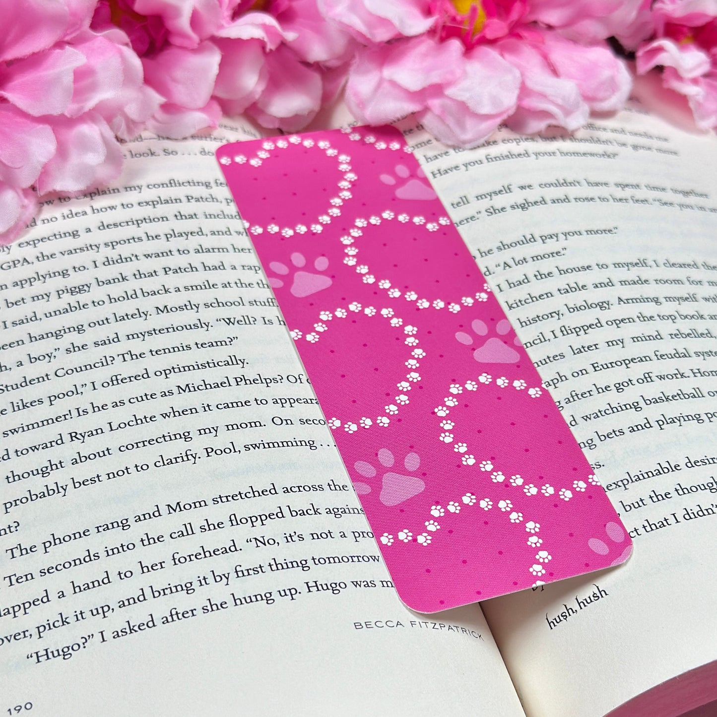 Pink Pawprints Bookmark