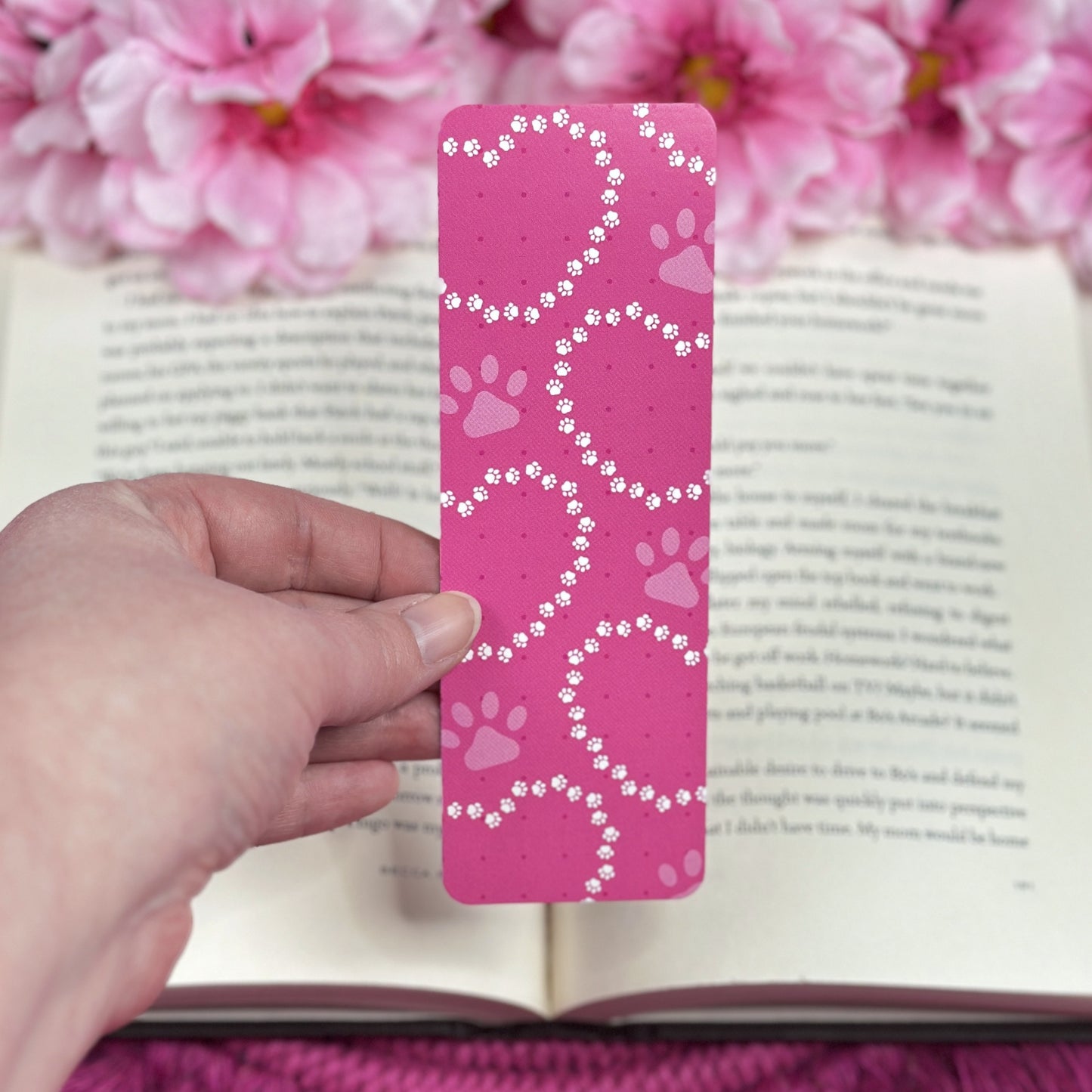 Pink Pawprints Bookmark