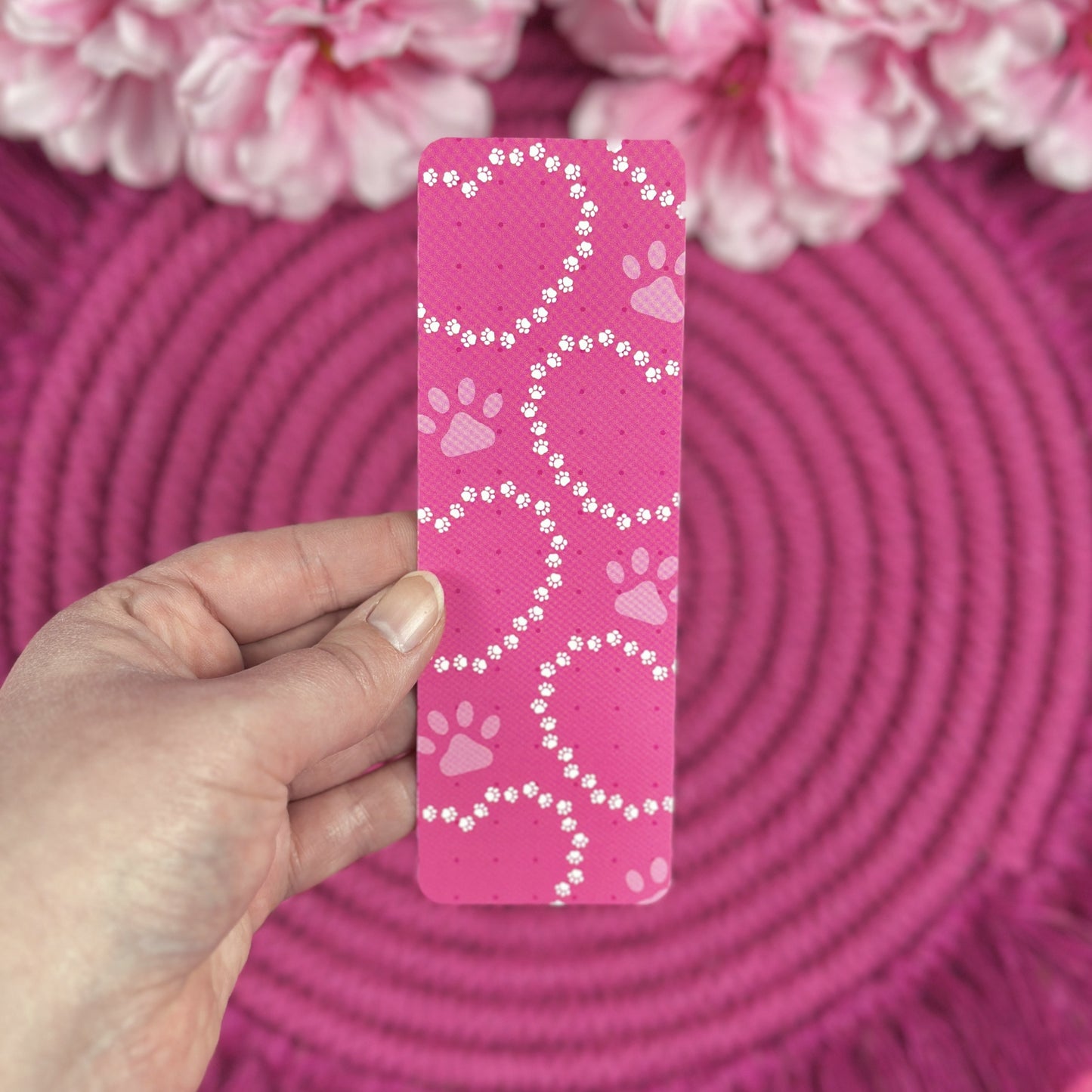 Pink Pawprints Bookmark