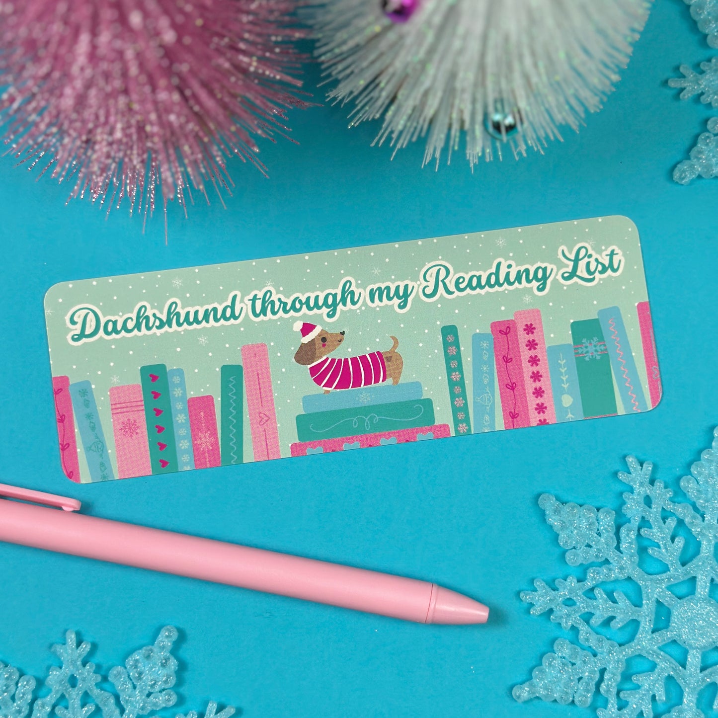 Winter Dachshund Bookmark