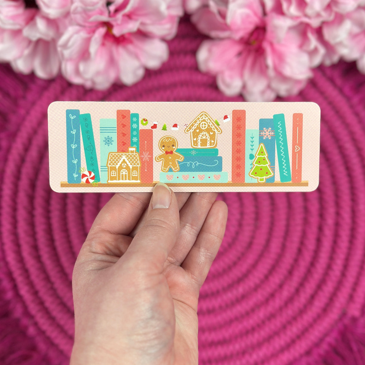 Gingerbread Bookshelf Bookmark
