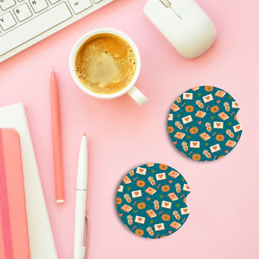 PREORDER: Pumpkin Spice Car Coaster Set