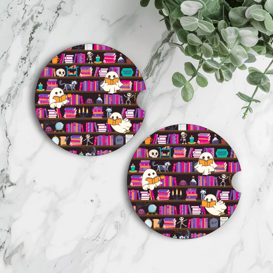 PREORDER: Haunted Library Car Coaster Set