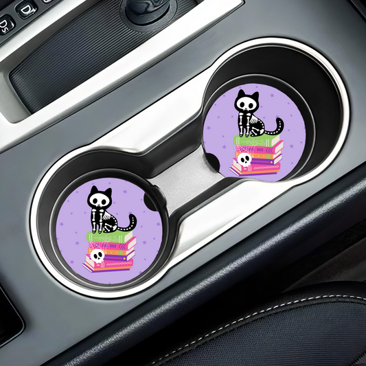 PREORDER: Skeleton Cat Car Coaster Set
