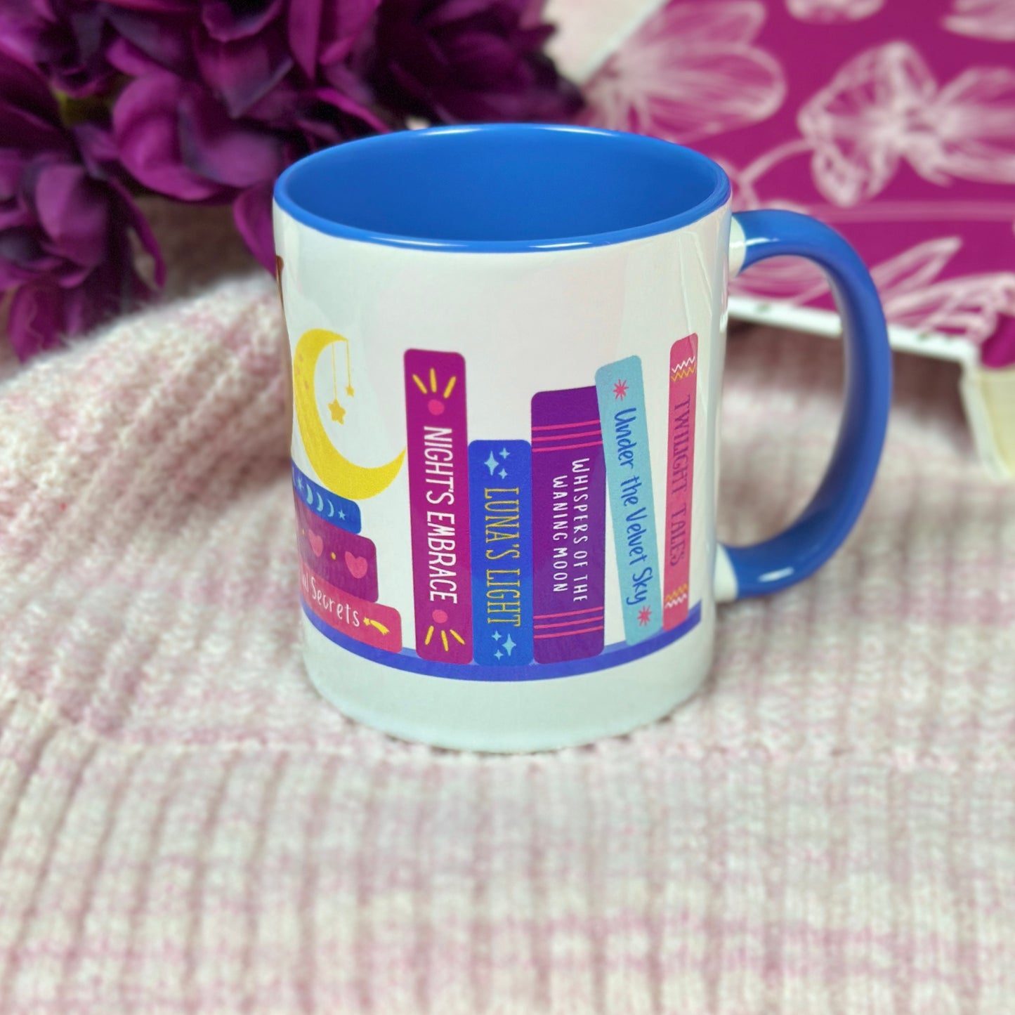 Late Night Reader Bookshelf Coffee Mug