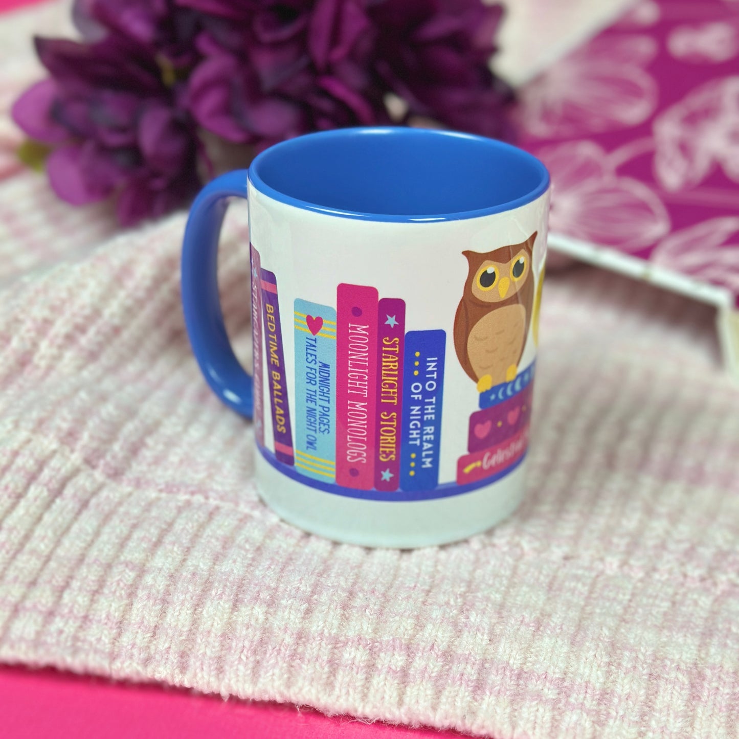 Late Night Reader Bookshelf Coffee Mug