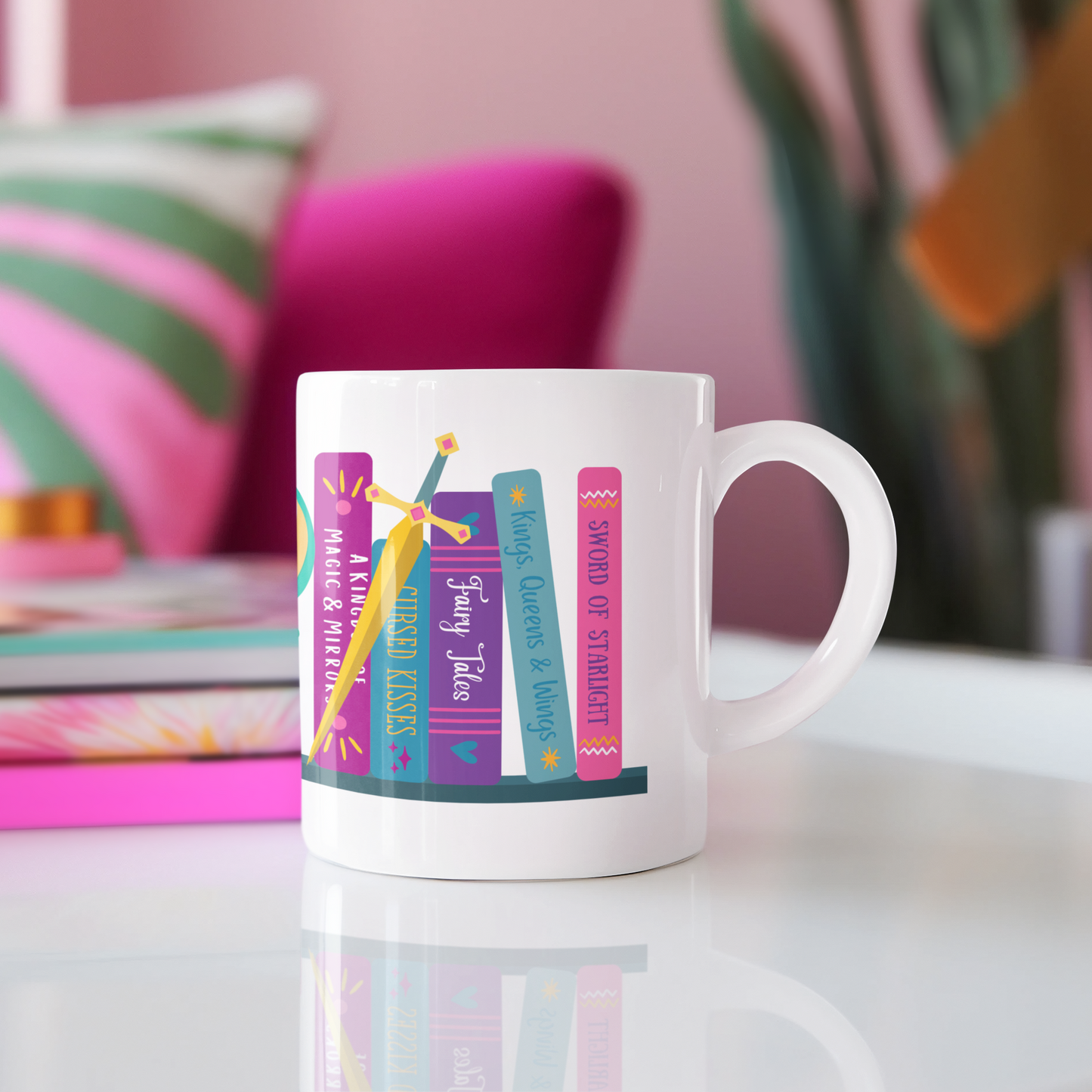 Fantasy Bookshelf Coffee Mug