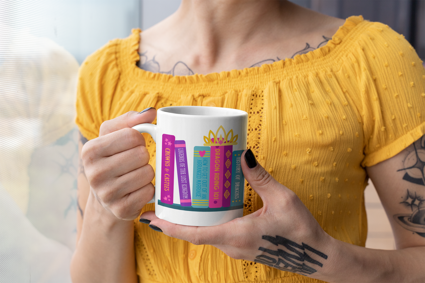 Fantasy Bookshelf Coffee Mug