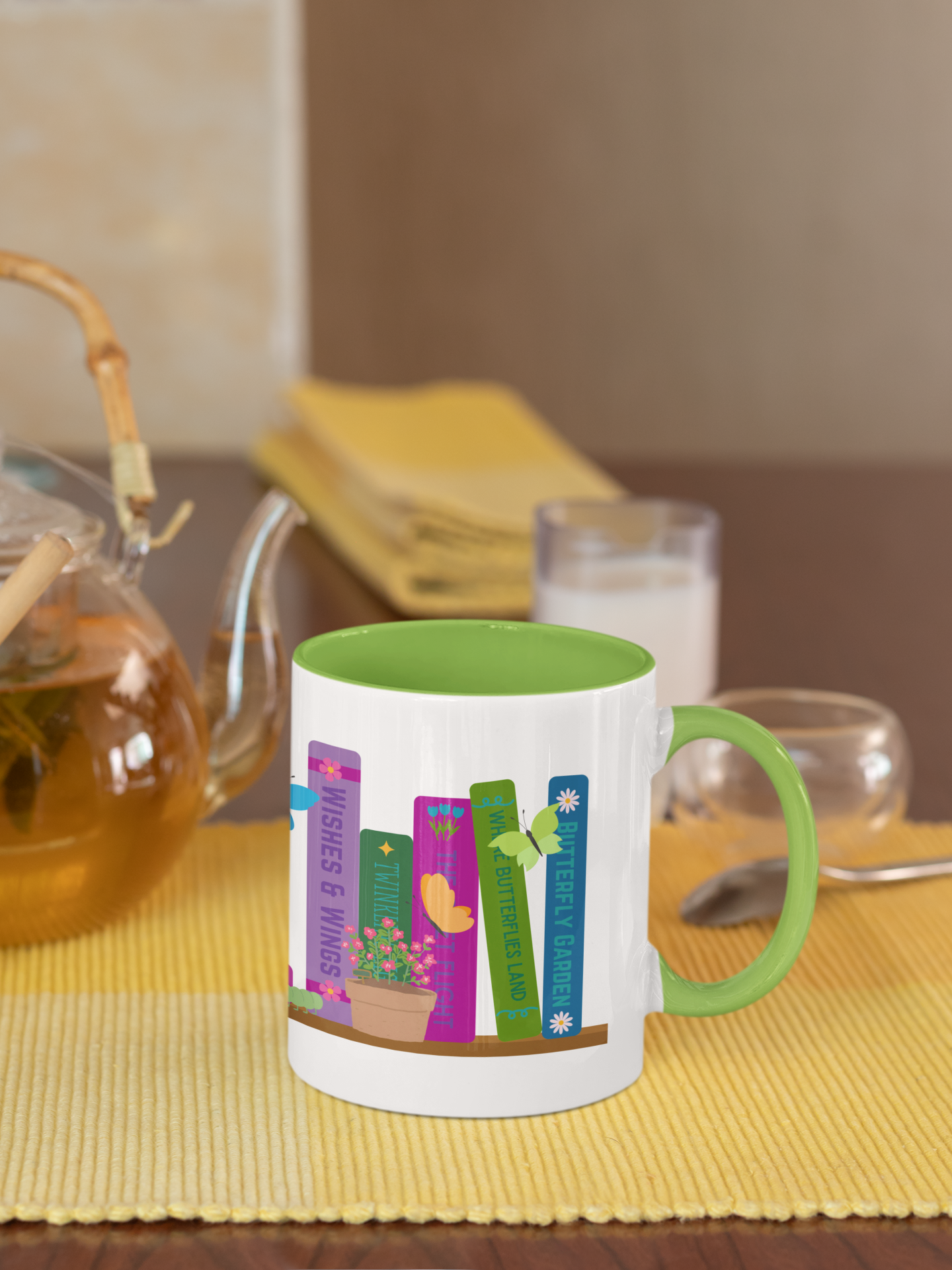 Butterfly Bookshelf Coffee Mug