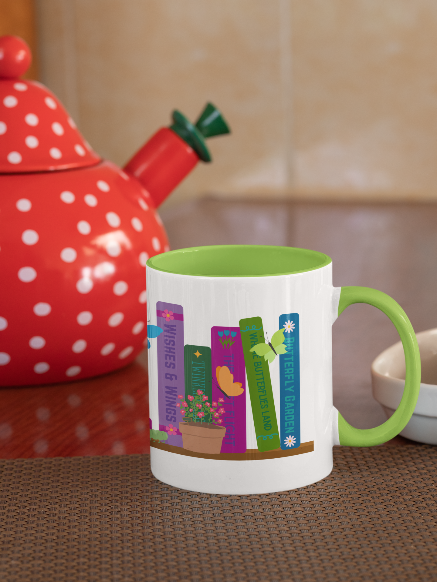 Butterfly Bookshelf Coffee Mug
