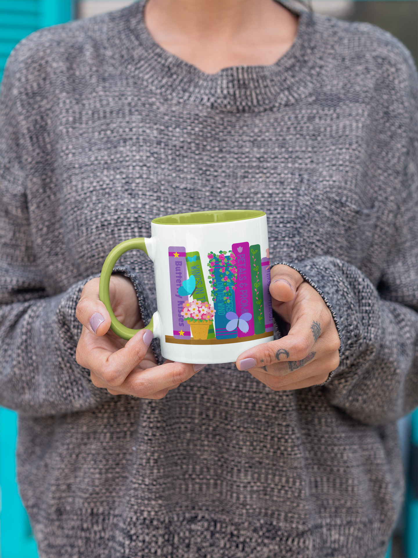 Butterfly Bookshelf Coffee Mug