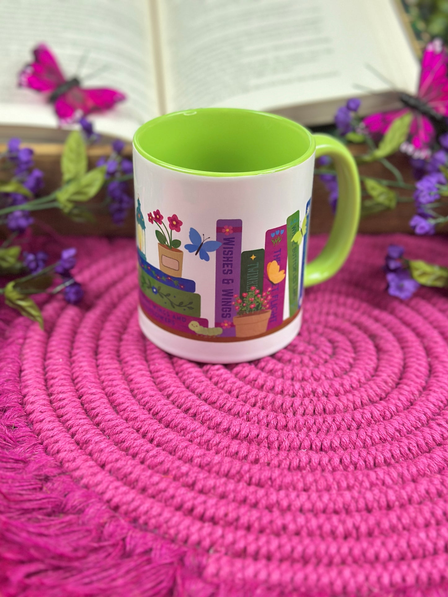 Butterfly Bookshelf Coffee Mug