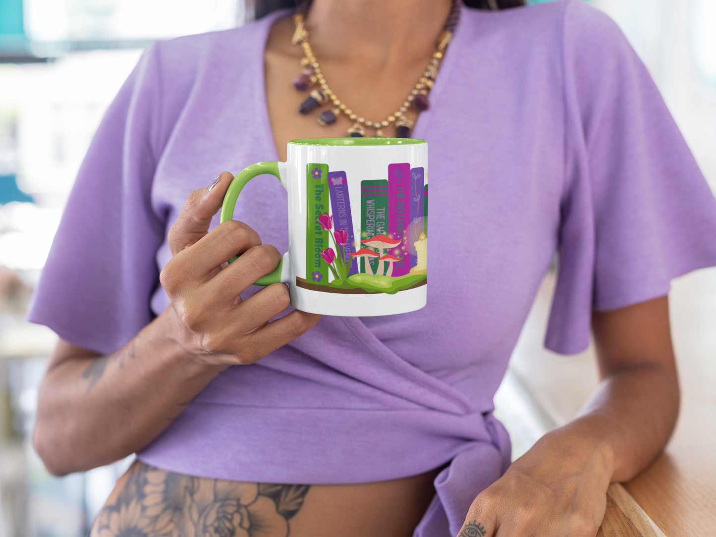 Enchanted Garden Bookshelf Coffee Mug
