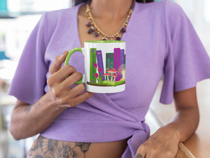 Enchanted Garden Bookshelf Coffee Mug