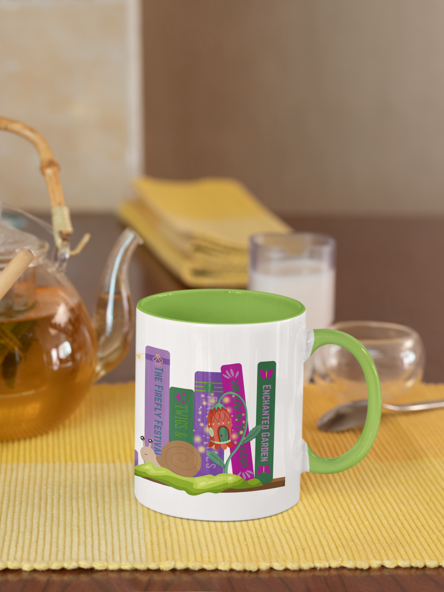 Enchanted Garden Bookshelf Coffee Mug