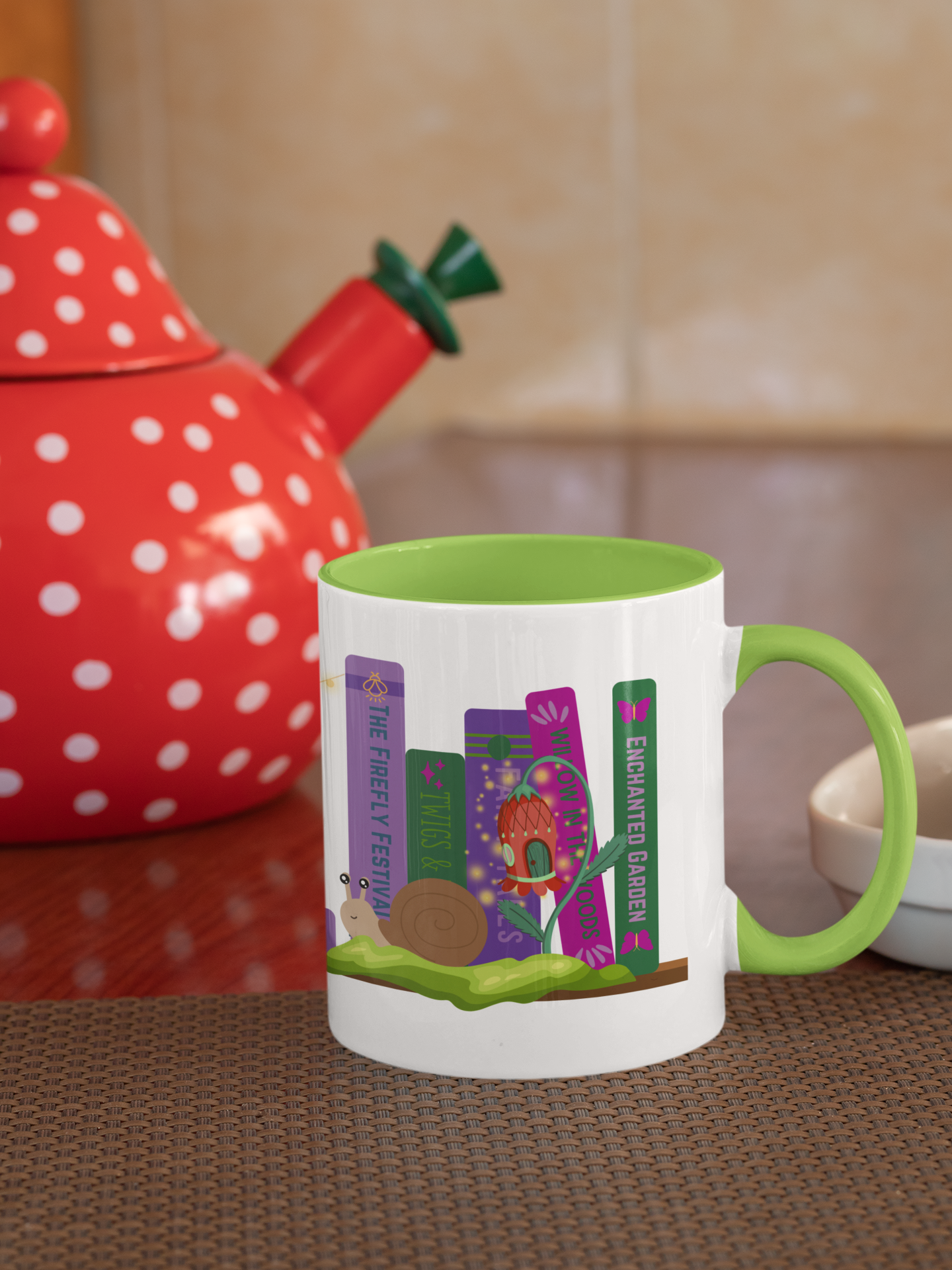 Enchanted Garden Bookshelf Coffee Mug
