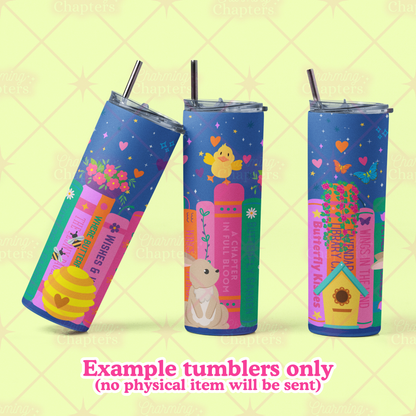 Spring Bookshelf 20 oz Tumbler Wrap