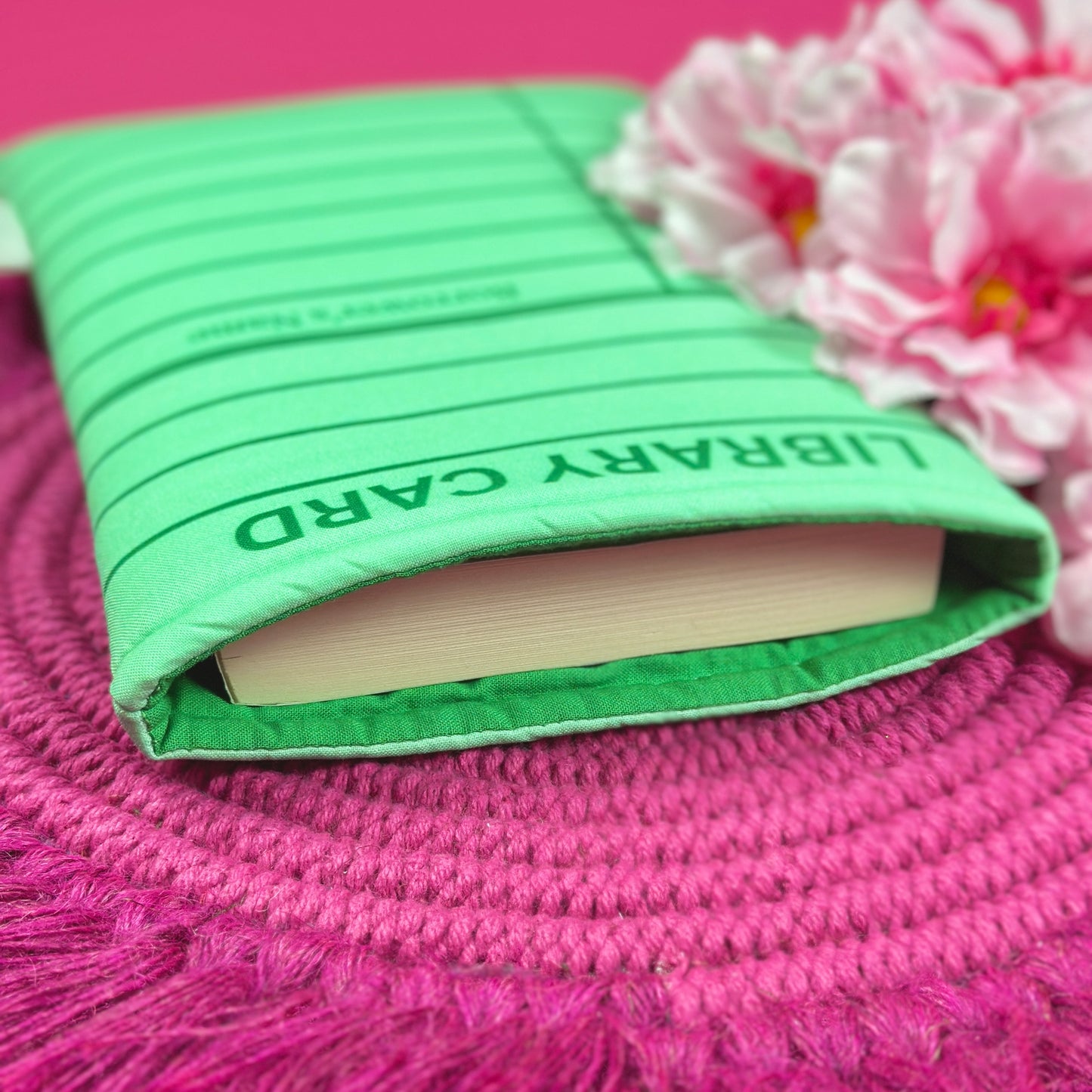 Green Library Card Book Sleeve