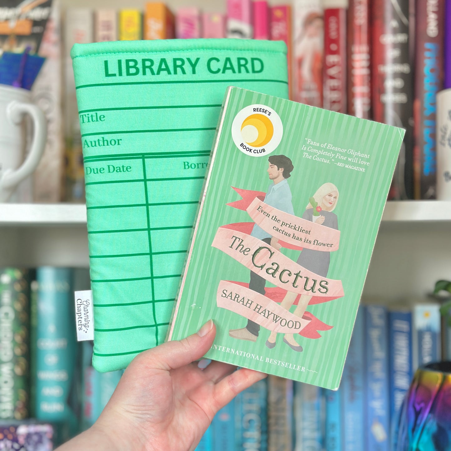Green Library Card Book Sleeve Charming Chapters Green Library Card Book Sleeve Charming Chapters