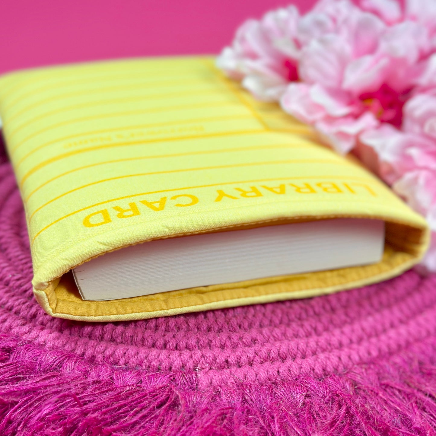 Yellow Library Card Book Sleeve