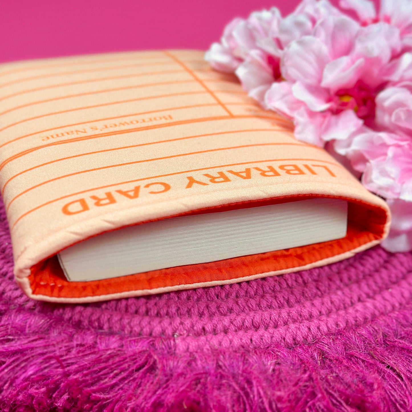 Orange Library Card Book Sleeve