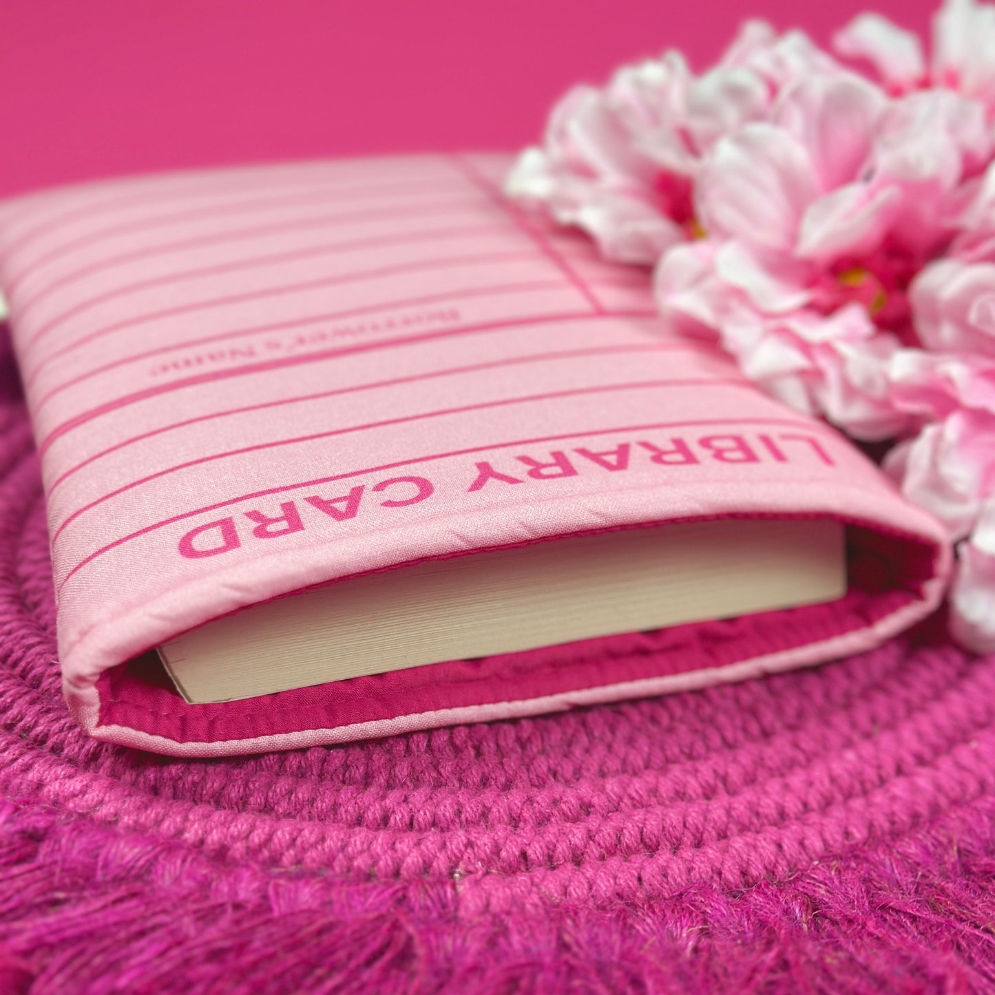 Pink Library Card Book Sleeve