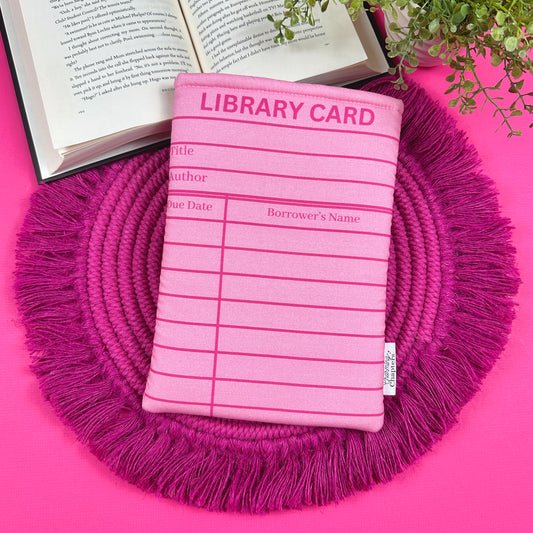 Pink Library Card Book Sleeve