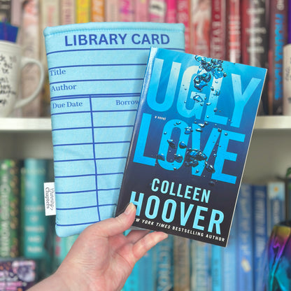 Blue Library Card Book Sleeve