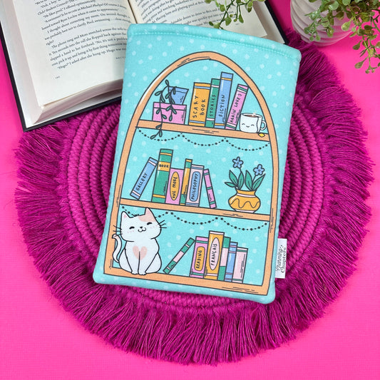 Cat Book Shelf Book Sleeve