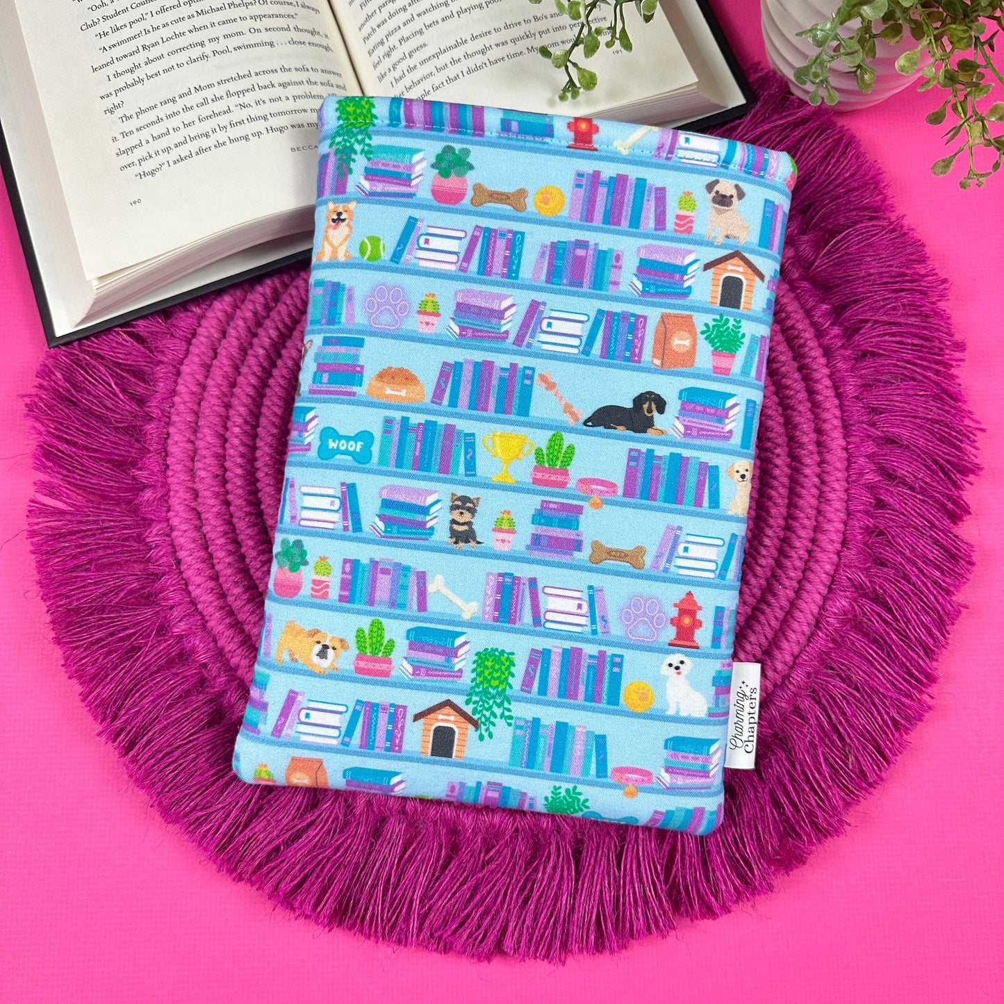 Dog Book Shelf Book Sleeve