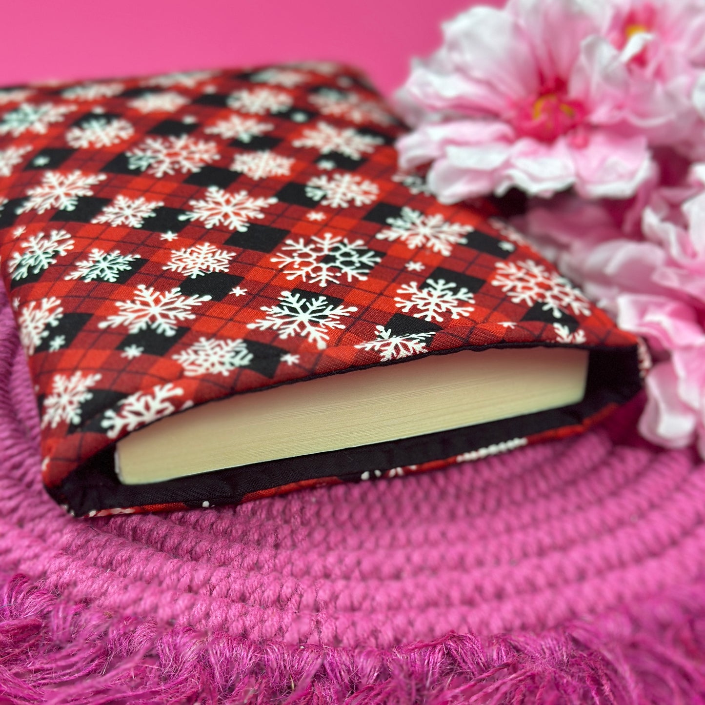 Winter Plaid Book Sleeve