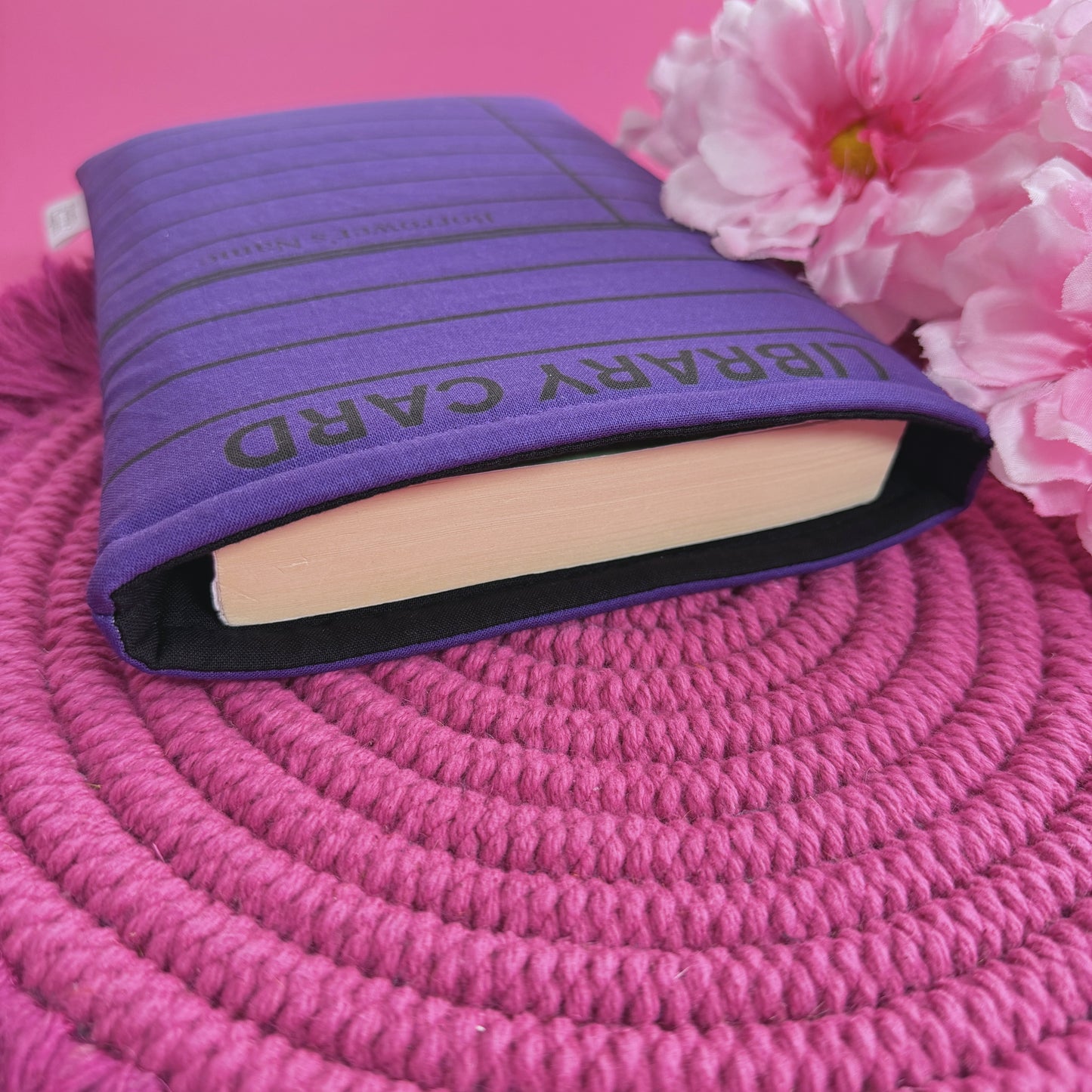 PREORDER: Purple & Black Library Card Book Sleeve