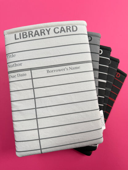 PREORDER: Gray & Black Library Card Book Sleeve