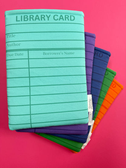 PREORDER: Turquoise Library Card Book Sleeve