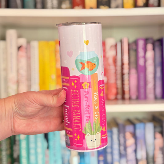 Cat Lover Book Shelf Tumbler