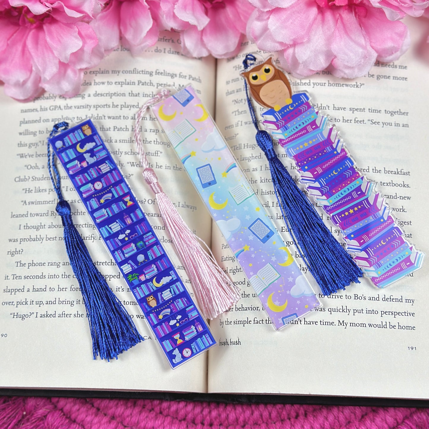 Late Night Reader Book Shelves Acrylic Bookmark