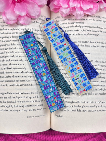 Ocean Bookshelf Acrylic Bookmark