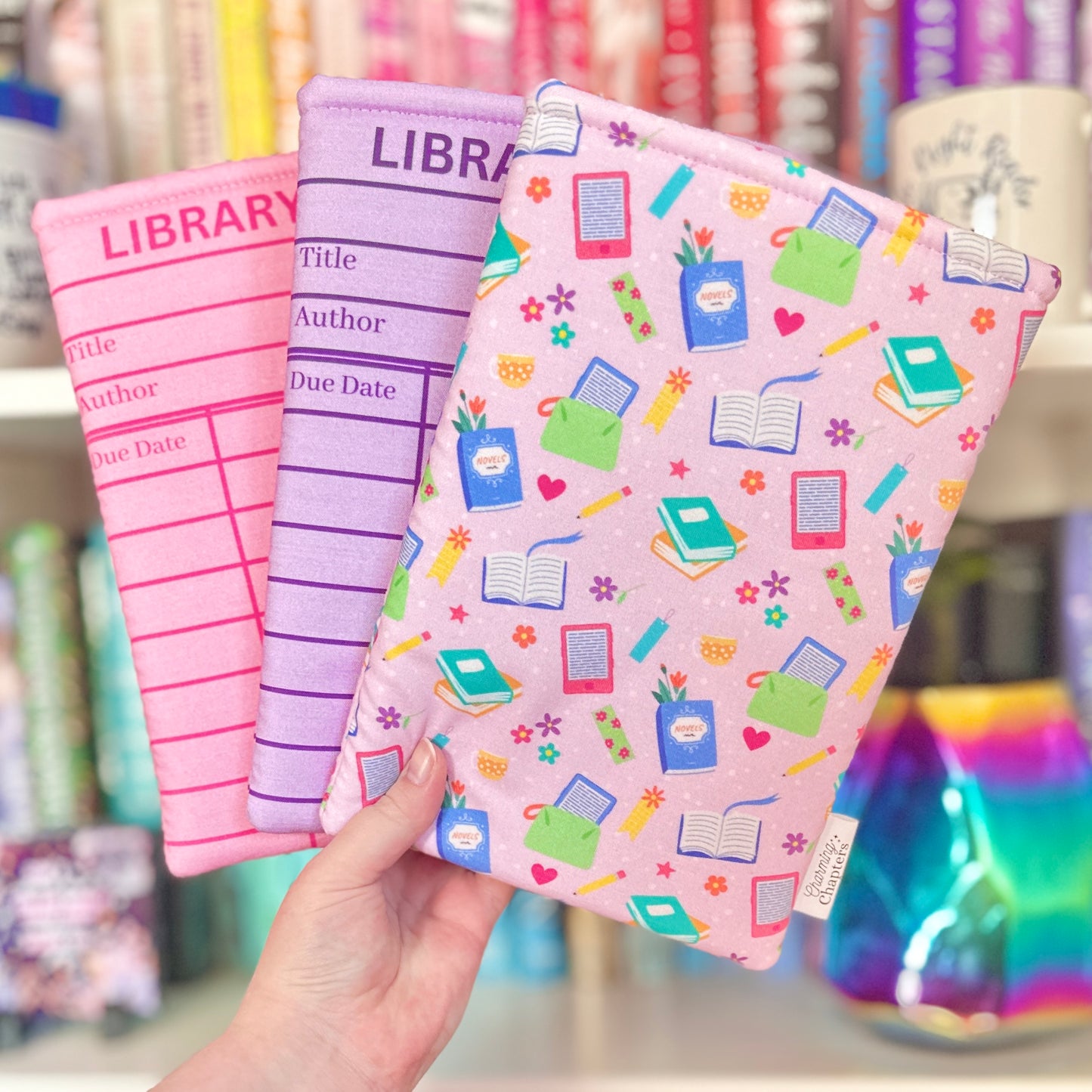 Pink Library Card Book Sleeve