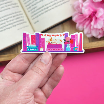 Romance Reader Bookshelf Sticker