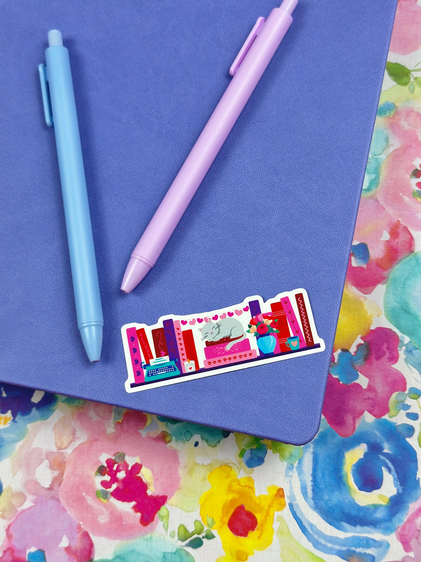 Cat Lover Bookshelf Sticker