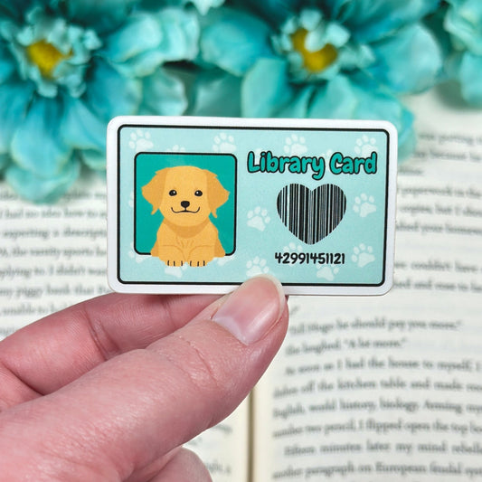 Dog Library Card Vinyl Sticker