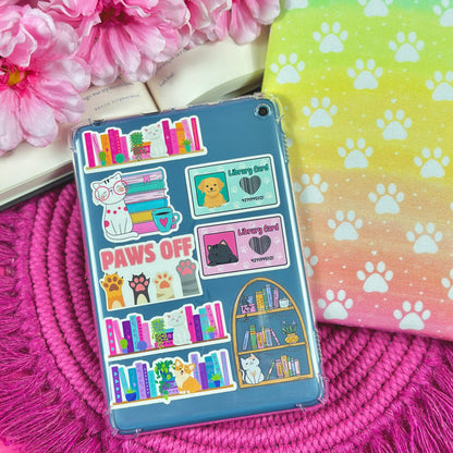 Cat Library Card Vinyl Sticker