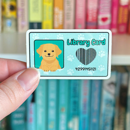 Dog Library Card Vinyl Sticker