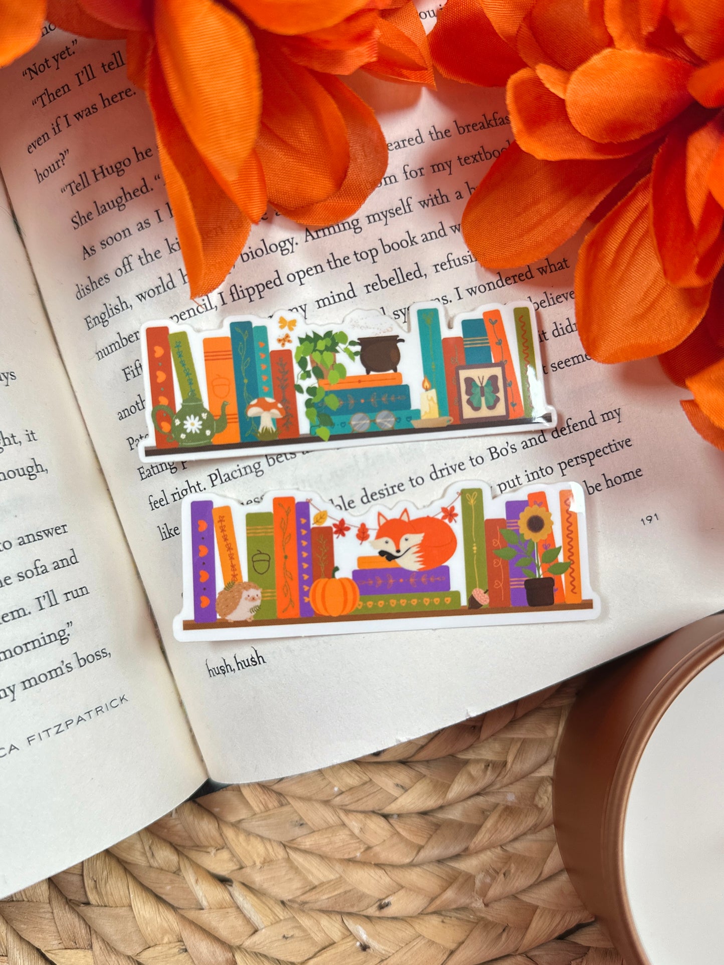 Autumn Bookshelf Vinyl Sticker