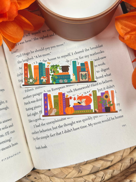 Autumn Bookshelf Vinyl Sticker