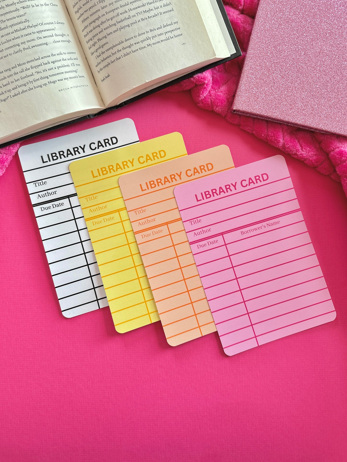 Pink Library Card eReader Insert