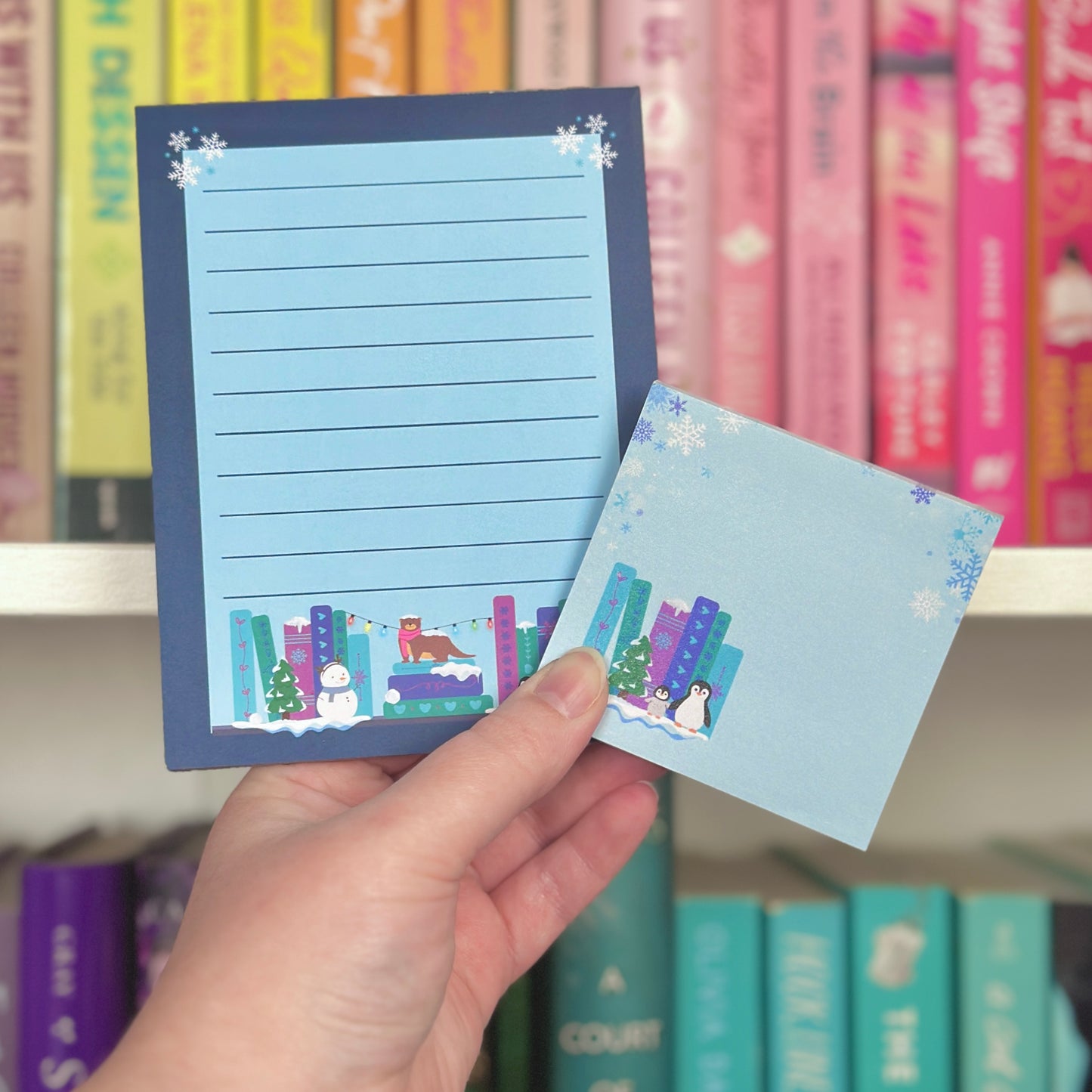 Winter Bookshelf Notepad