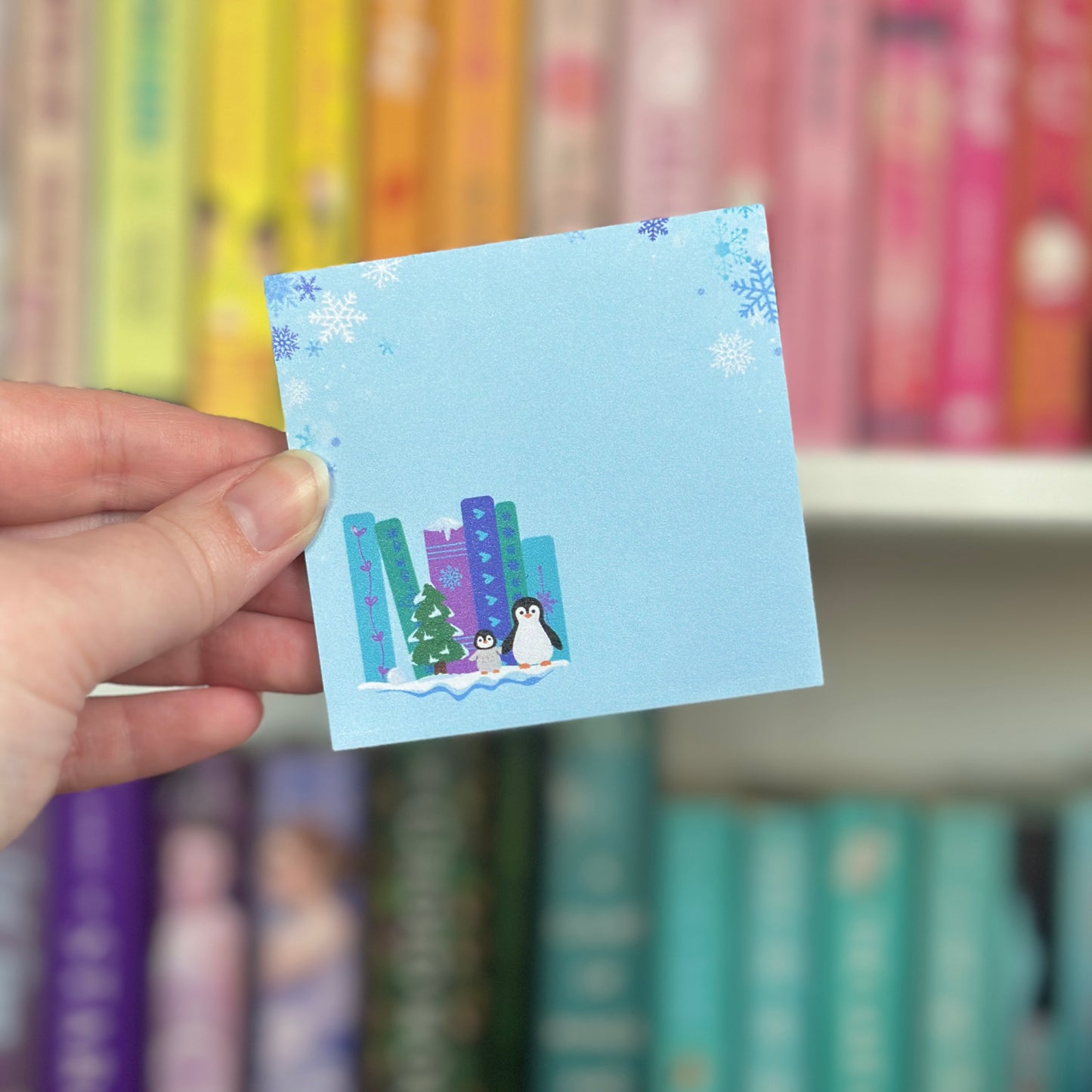 Winter Bookshelf Sticky Notes