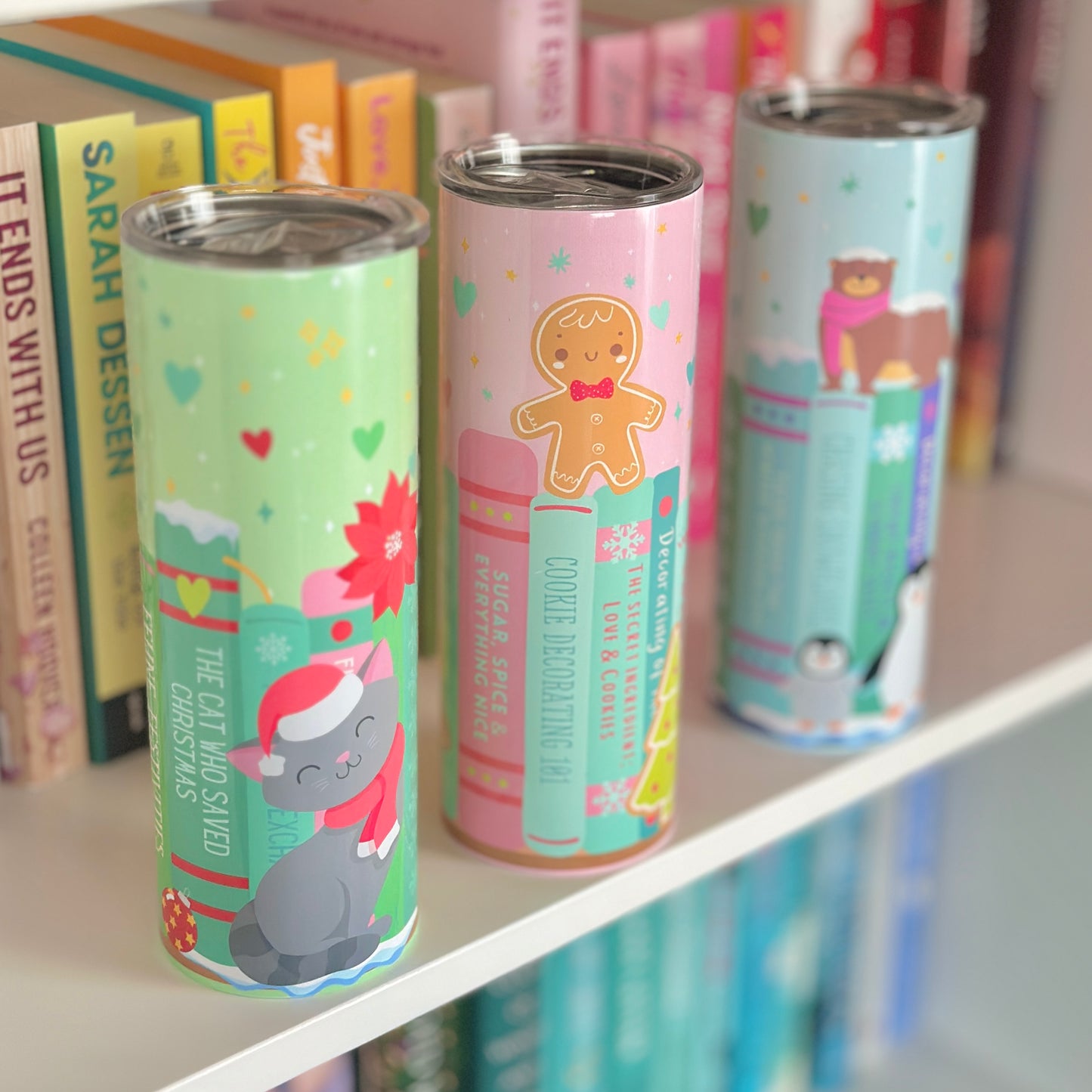 Winter Bookshelf Tumbler